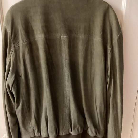 Men’s John Varvatos Olive Green Suede Jacket 52-Some discoloration lining - Picture 3 of 15
